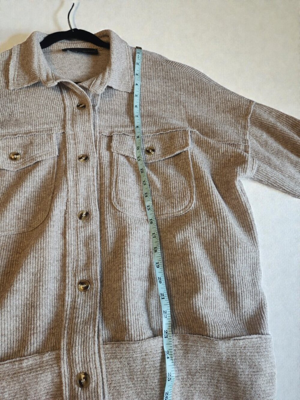 White Birch Black Label Shacket Large Cozy Ribbed Button Down Jacket - Picture 11 of 11